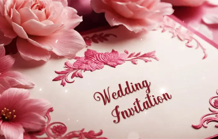 Delicate 3D Floral Wedding Invitation Card Slideshow